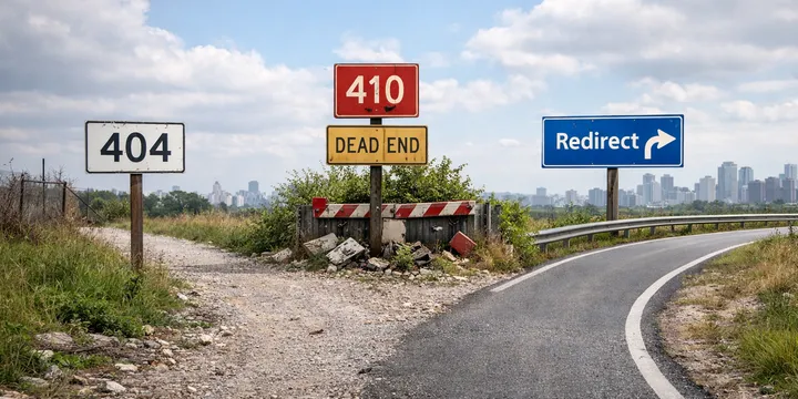 Editorial hero image for the core concept of this post. When to use 404, 410, and redirects without hurting SEO